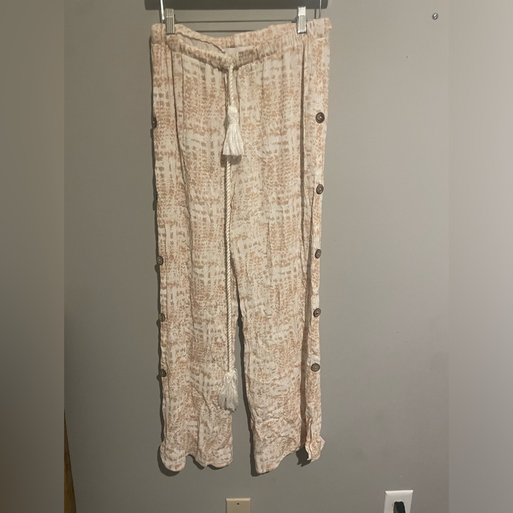 Blush boutique boho Pants Swim Coverup Neutral large‎